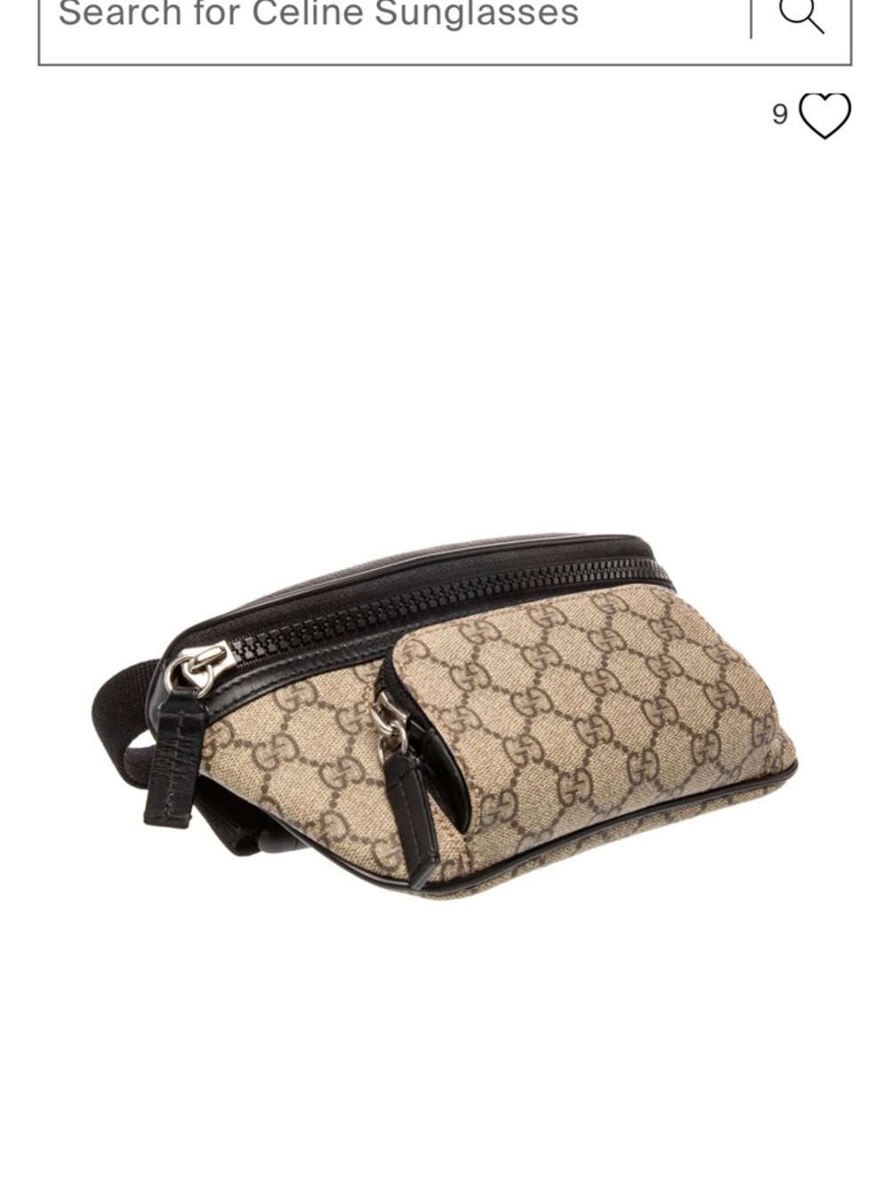 Gucci Beige GG Canvas and Black Leather Men’s Belt Bag - Picture 5 of 6